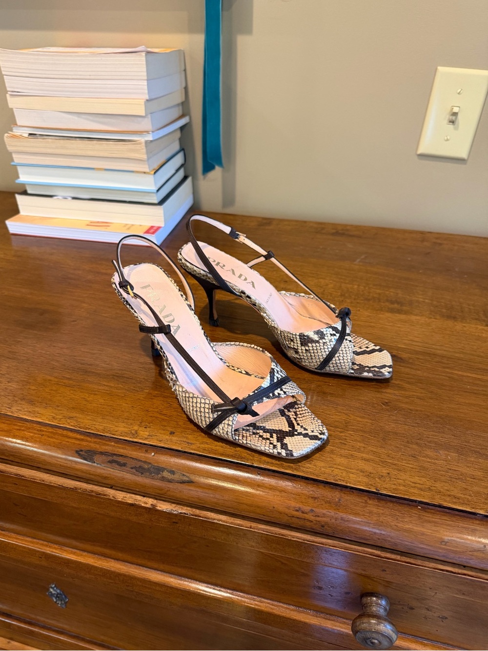 90s Prada Snakeskin Kitten Heels